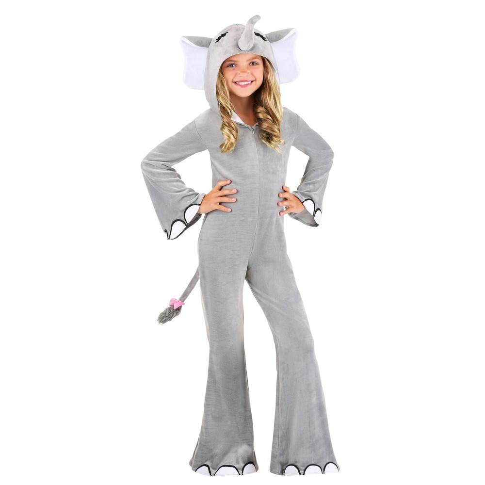 Wild Elephant Hooded Costume‎ Jumpsuit Child Medium Gray